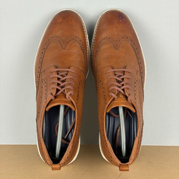 Cole Haan Grandevolution Leather Wingtip Oxford Dress Shoes Mens 12 Brown - Picture 10 of 11